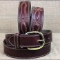 42 inch SILVER CREEK BROWN OIL FANCY PADDED MEN'S LEATHER BELT COWBOY