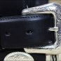 BLACK TONY LAMA CUTTING CHAMP SCALLOP WESTERN FORMAL CASUAL COWBOY LEATHER BELT