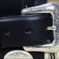 BLACK TONY LAMA CUTTING CHAMP SCALLOP WESTERN FORMAL CASUAL COWBOY LEATHER BELT