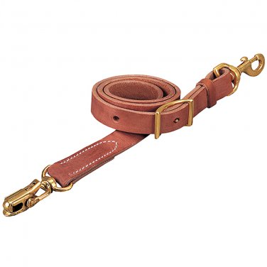 WEAVER RUSSET HARNESS LEATHER DURABLE TIE DOWN STRAP WITH LOCKING SNAP