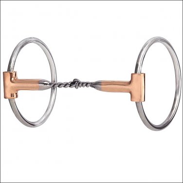 AH337 HILASON STAINLESS STEEL RING HORSE BIT TWISTED WIRE SNAFFLE MOUTH