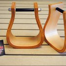 NEW HILASON WOOD WESTERN WIDE ROPER SADDLE BELL STIRRUPS 3" NECK 3" TREAD HORSE