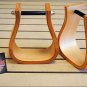 NEW HILASON WOOD WESTERN WIDE ROPER SADDLE BELL STIRRUPS 3" NECK 3" TREAD HORSE
