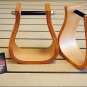 NEW HILASON WOOD WESTERN WIDE ROPER SADDLE BELL STIRRUPS 3" NECK 3" TREAD HORSE