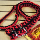 New Braided Poly Barrel Racing Contest Rein Flat Grip Knots 1" X 8ft. Red Black
