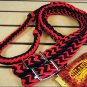 New Braided Poly Barrel Racing Contest Rein Flat Grip Knots 1" X 8ft. Red Black