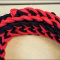 New Braided Poly Barrel Racing Contest Rein Flat Grip Knots 1" X 8ft. Red Black