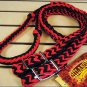 New Braided Poly Barrel Racing Contest Rein Flat Grip Knots 1" X 8ft. Red Black