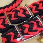 New Braided Poly Barrel Racing Contest Rein Flat Grip Knots 1" X 8ft. Red Black