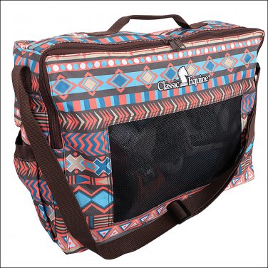 CLASSIC EQUINE HORSE BOOT ACCESSORY CARRYING TOTE BAG CHOCO TRIBAL 6 POCKETS