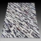 HR124 HOME DECOR COWHIIDE HAIR ON LEATHER PATCHWORK RECTANGLE AREA RUGS CARPET