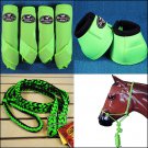 SMALL PROFESSIONAL CHOICE VENTECH SPORT BOOTS BELL HALTER REINS HORSE BLUE LIME