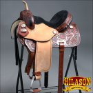 TT204MBK1- HILASON FLEX-TREE BARREL RACING TRAIL RIDING HORSE WESTERN SADDLE 17"