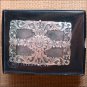 WESTERN COWBOYS ANTIQUE SILVER FLORAL SCROLL W/RHINESTONES BELT BUCKLE