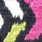 F261 HILASON WESTERN NEW ZEALAND WOOL HORSE SADDLE BLANKET BLACK PINK BLUE WHITE