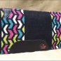 F261 HILASON WESTERN NEW ZEALAND WOOL HORSE SADDLE BLANKET BLACK PINK BLUE WHITE