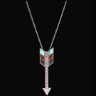 LOULABELLE SILVER ARROW NECKLACE INLAY HAND CUT LADIES BLACK DARK RED TURQUOISE