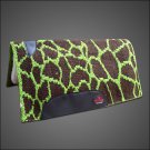 MADE IN USA F02 HILASON WESTERN WOOL FELT SADDLE BLANKET PAD BROWN GREEN GIRAFFE