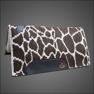 MADE IN USA F04 HILASON WESTERN WOOL FELT SADDLE BLANKET PAD BROWN WHITE GIRAFFE