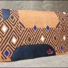 FEP238 MADE IN USA HILASON WESTERN WOOL FELT SADDLE BLANKET PAD RUST BROWN BLUE