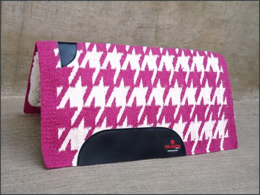 MADE IN USA FE234F- HILASON WESTERN WOOL FELT SADDLE BLANKET PAD PINK WHITE