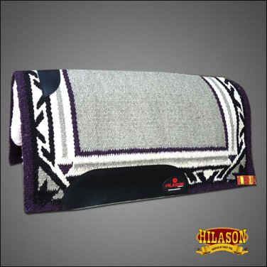 MADE IN USA FE221 HILASON WESTERN WOOL FELT SADDLE BLANKET PAD GRAY PURPLE WHITE