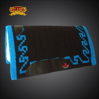 MADE IN USA FE317-F HILASON WESTERN WOOL FELT SADDLE BLANKET PAD BLACK TERQUOISE
