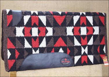 FEP235 HILASON WESTERN NEW ZEALAND WOOL SADDLE BLANKET HORSE RODEO CRIMSON BROWN