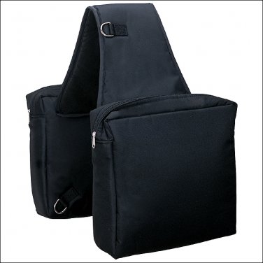 WEAVER HEAVY DUTY DURABLE NYLON SADDLE BAG ZIP CLOSURE NP HARDWARE BLACK