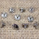 1/4" HILASON WESTERN HORSE SADDLE FLOWER CHICAGO SCREW NICKEL PLATED 10 SET