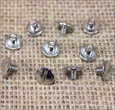 1/4" HILASON WESTERN HORSE SADDLE FLOWER CHICAGO SCREW NICKEL PLATED 10 SET