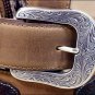 42 inch C11414 BROWN JUSTIN THE WESTERNER LEATHER MEN'S BELT COWBOY TRAIL RIDER
