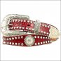 M&F BLAZIN ROXX WESTERN BELT WOMENS BLING STONE CRYSTAL GATOR FIERY RED