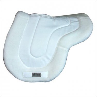 WHITE HILASON EXSELLE ALL PURPOSE HORSE COTTON SADDLE PAD FLEECE BOTTOM