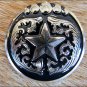 CN048F- 32 STAR ROUND ANTIQUE SILVER CONCHOS SADDLE HEADSTALL HORSE TACK 1.5IN