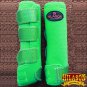 LARGE HILASON GLITTER GREEN HORSE REAR LEG PROTECTION ULTIMATE SPORTS BOOTS PAIR