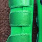 LARGE HILASON GLITTER GREEN HORSE REAR LEG PROTECTION ULTIMATE SPORTS BOOTS PAIR