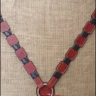 HILASON WESTERN LEATHER HORSE BREAST COLLAR W/ RAWHIDE BRAIDING MAHOGANY
