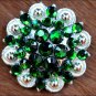 CN33 SET OF 2 GREEN CRYSTAL 1-1/4in BERRY CONCHO RHINESTONE TACK SADDLE COWGIRL