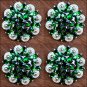 CN33 SET OF 2 GREEN CRYSTAL 1-1/4in BERRY CONCHO RHINESTONE TACK SADDLE COWGIRL