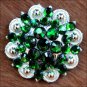CN33 SET OF 2 GREEN CRYSTAL 1-1/4in BERRY CONCHO RHINESTONE TACK SADDLE COWGIRL