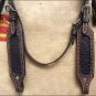 HILASON WESTERN RAWHIDE LEATHER HORSE HEADSTALL BREAST COLLAR BEADED BROWN