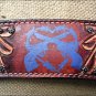 HILASON WESTERN LEATHER HEADSTALL BREAST COLLAR MAHOGANY BARB WIRE CROSS GUN