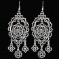 3D ANTIQUE SILVER TONE STRIKE FILIGREE HYPOALLERGENIC WOMEN LADIES EARRINGS
