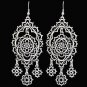 3D ANTIQUE SILVER TONE STRIKE FILIGREE HYPOALLERGENIC WOMEN LADIES EARRINGS