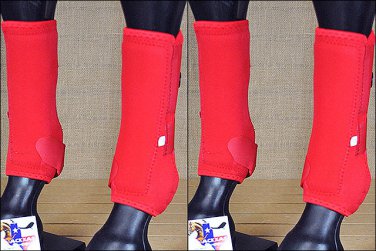 F10 MED TOUGH1 FRONT REAR LEG VENTED SPORTS MEDICINE HORSE SPLINT BOOTS RED