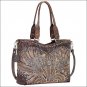AMERICAN WEST LEATHER WOODLAND BLOOM LADIES ZIP TOP TOTE SHOULDER HAND BAG PURSE
