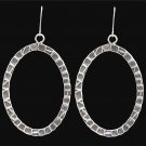 3D ANGEL ANTIQUE SILVER LADY TWISTED HAMMERED OVEL HYPOALLERGENIC WOMEN EARRINGS