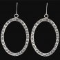 3D ANGEL ANTIQUE SILVER LADY TWISTED HAMMERED OVEL HYPOALLERGENIC WOMEN EARRINGS