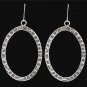 3D ANGEL ANTIQUE SILVER LADY TWISTED HAMMERED OVEL HYPOALLERGENIC WOMEN EARRINGS